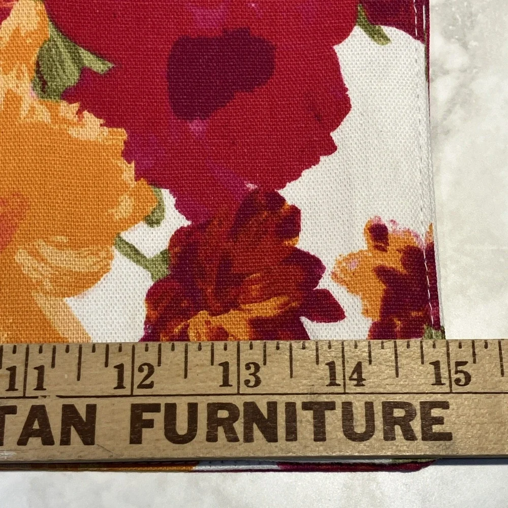 Cynthia Rowley Set of 4 Cotton Bright Floral Square Placemats 15 X 15